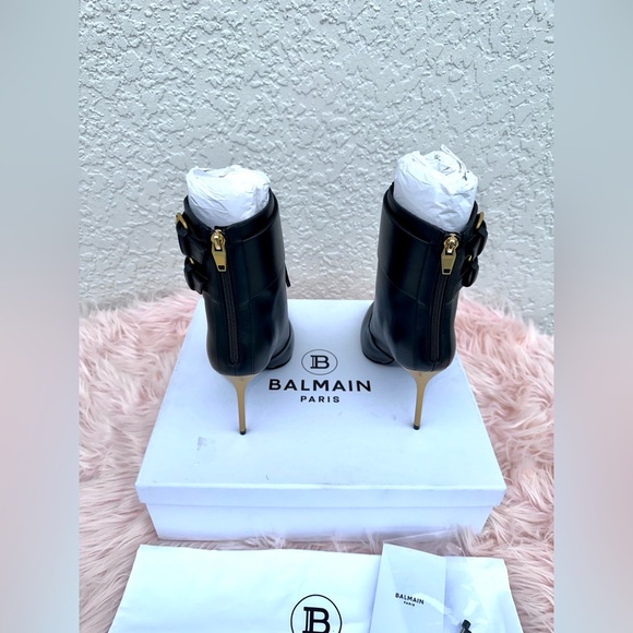 BALMAIN URIA LEATHER ANKLE BOOTS - Picture 7 of 13